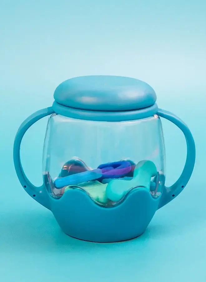 Glo Pals mini jar set blue whit 5 soft shapes