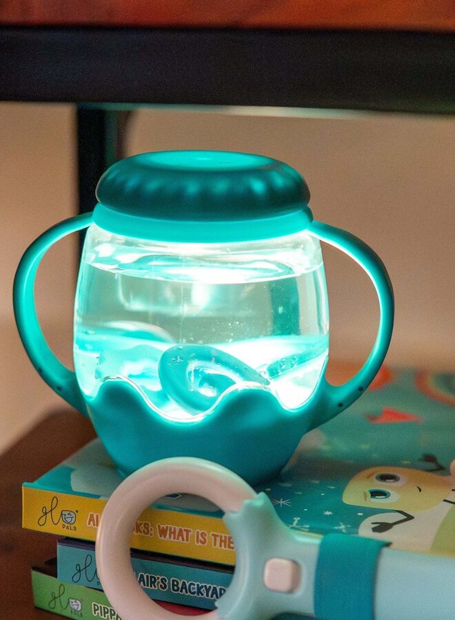 Glo Pals mini jar set blue whit 5 soft shapes