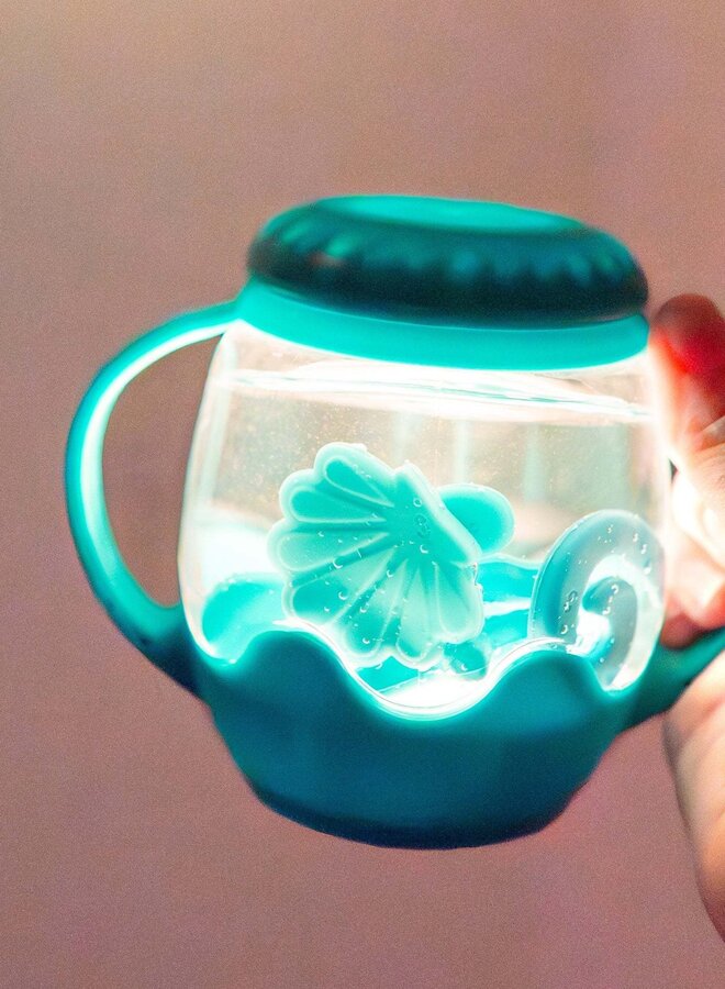 Glo Pals mini jar set blue whit 5 soft shapes