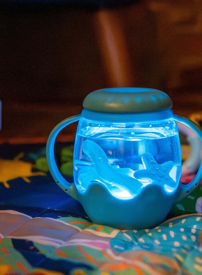 Glo Pals mini jar set blue whit 5 soft shapes