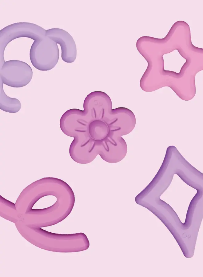 Glo Pals mini jar set pink whit 5 soft shapes