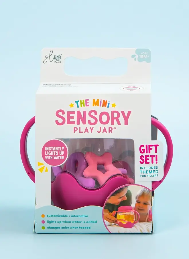 Glo Pals mini jar set pink whit 5 soft shapes