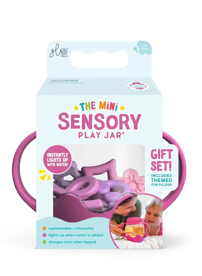 Glo Pals mini jar set pink whit 5 soft shapes