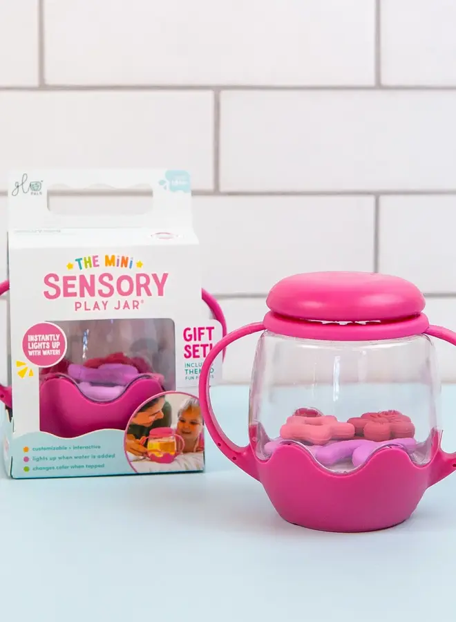 Glo Pals mini jar set pink whit 5 soft shapes