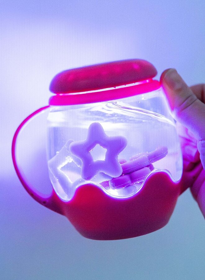 Glo Pals mini jar set pink whit 5 soft shapes