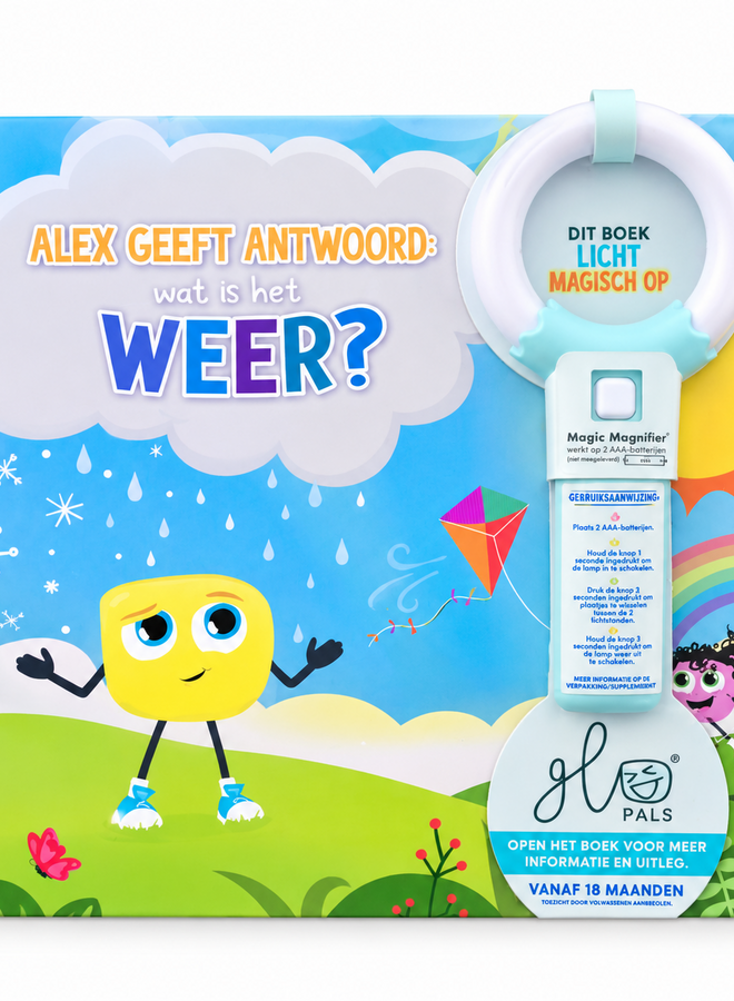 Glo Pals boek met lichtjes - Alex voorspelt het weer NL