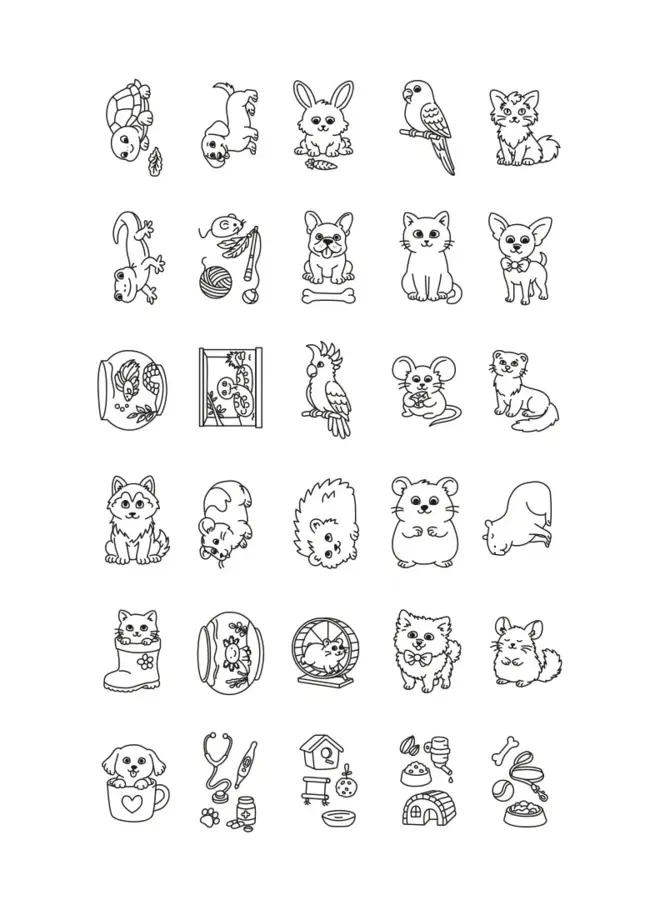 Kidywolf - KIDYDRAW-MINI 30-beeld tekentablet 30 huisdieren