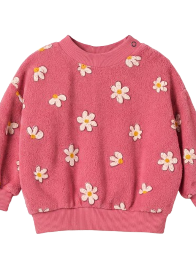 Lötiekids - Baby teddy sweatshirt Peach daisies