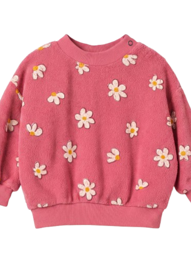 Lötiekids - Baby teddy sweatshirt Peach daisies