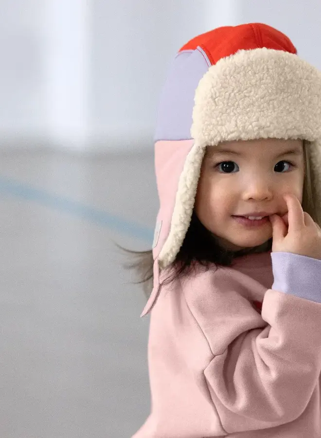 Lässig - Teddy Winter Hat Heart rose smoke (52-56)