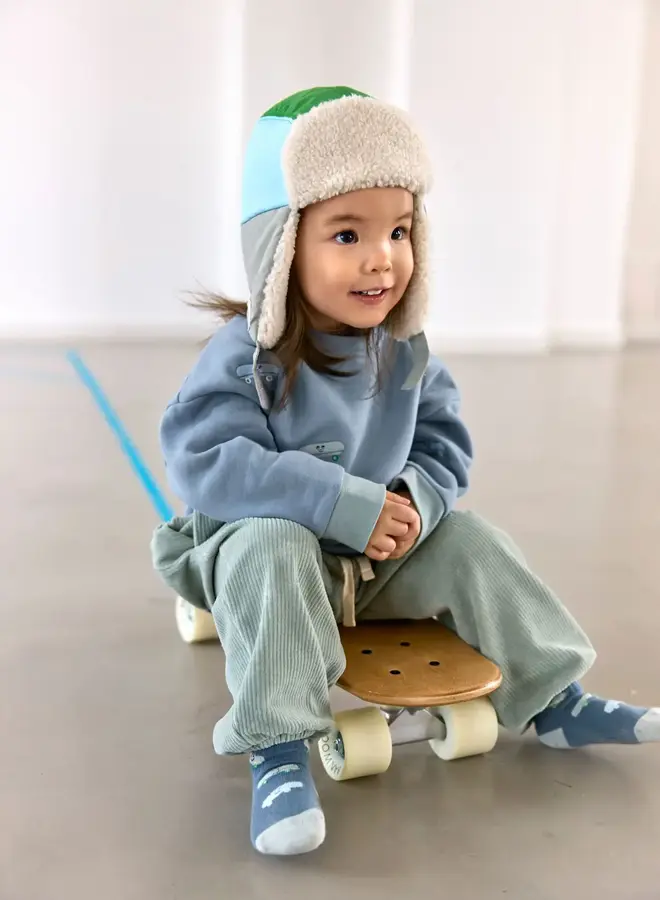 Lässig - Teddy Winter Hat Skateboard granite  green, (52-56)