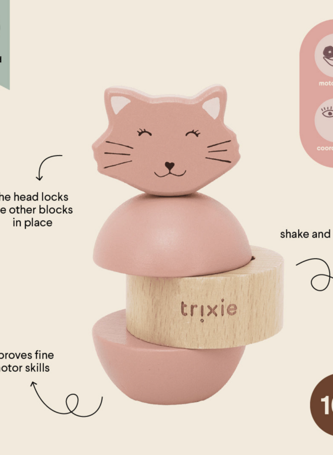 Trixie - Wooden rattle stacker - Mrs. Cat