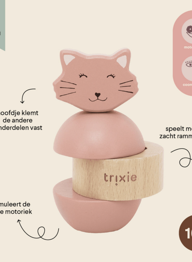 Trixie - Wooden rattle stacker - Mrs. Cat