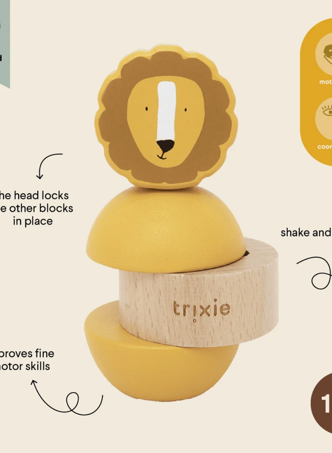 Trixie - Wooden rattle stacker - Mr. Lion