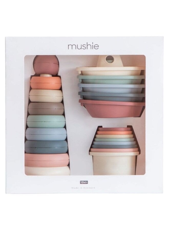 Mushie - Giftbox - Set of stacking toys