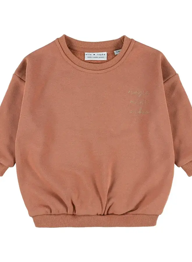 Elle and Rapha - Sweater MINI brick dust (loose fit) 3-6M