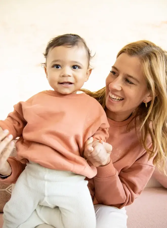 Elle and Rapha - Sweater MINI brick dust (loose fit) 3-6M