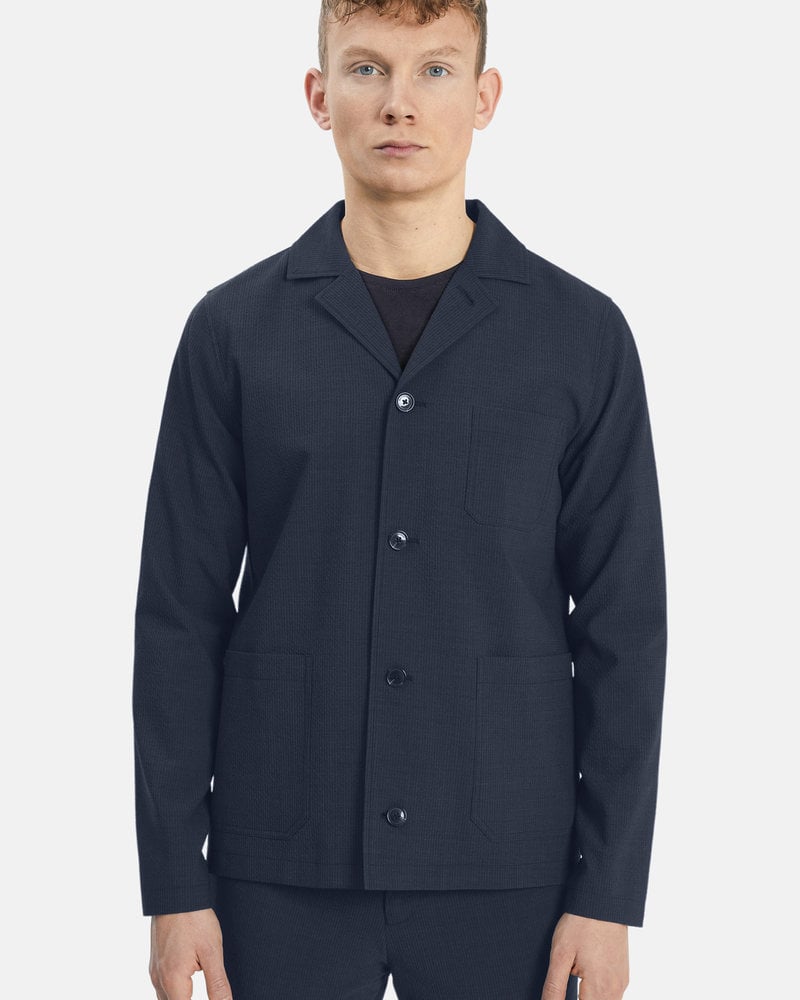 MATINIQUE Manohr utility jacket seersucker suit 30205184 dark navy