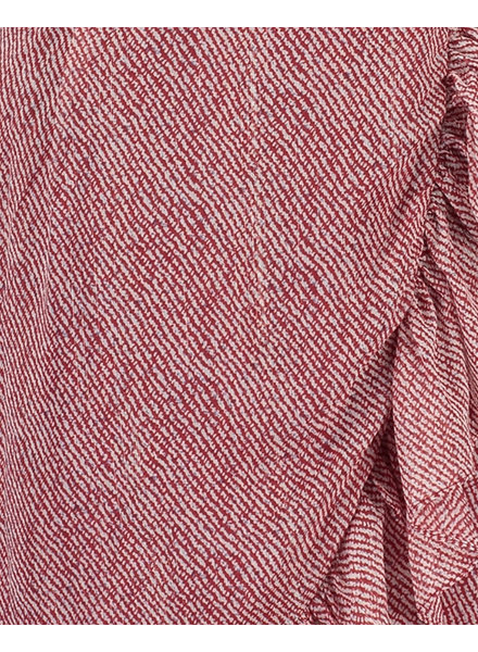 FREEBIRD Rosy red short sleeve mini dress ethnic-stripe-pes-01