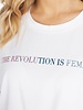 ESQUALO SP22.05021 T-shirt foil print "revolution" white