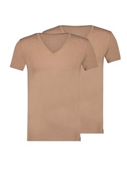 RJ BODYWEAR MADRID T-SHIRT DEEP V-NECK 37-063 NATURAL