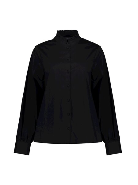 GEISHA 23595-26 Blouse poplin stretch with ruffle black