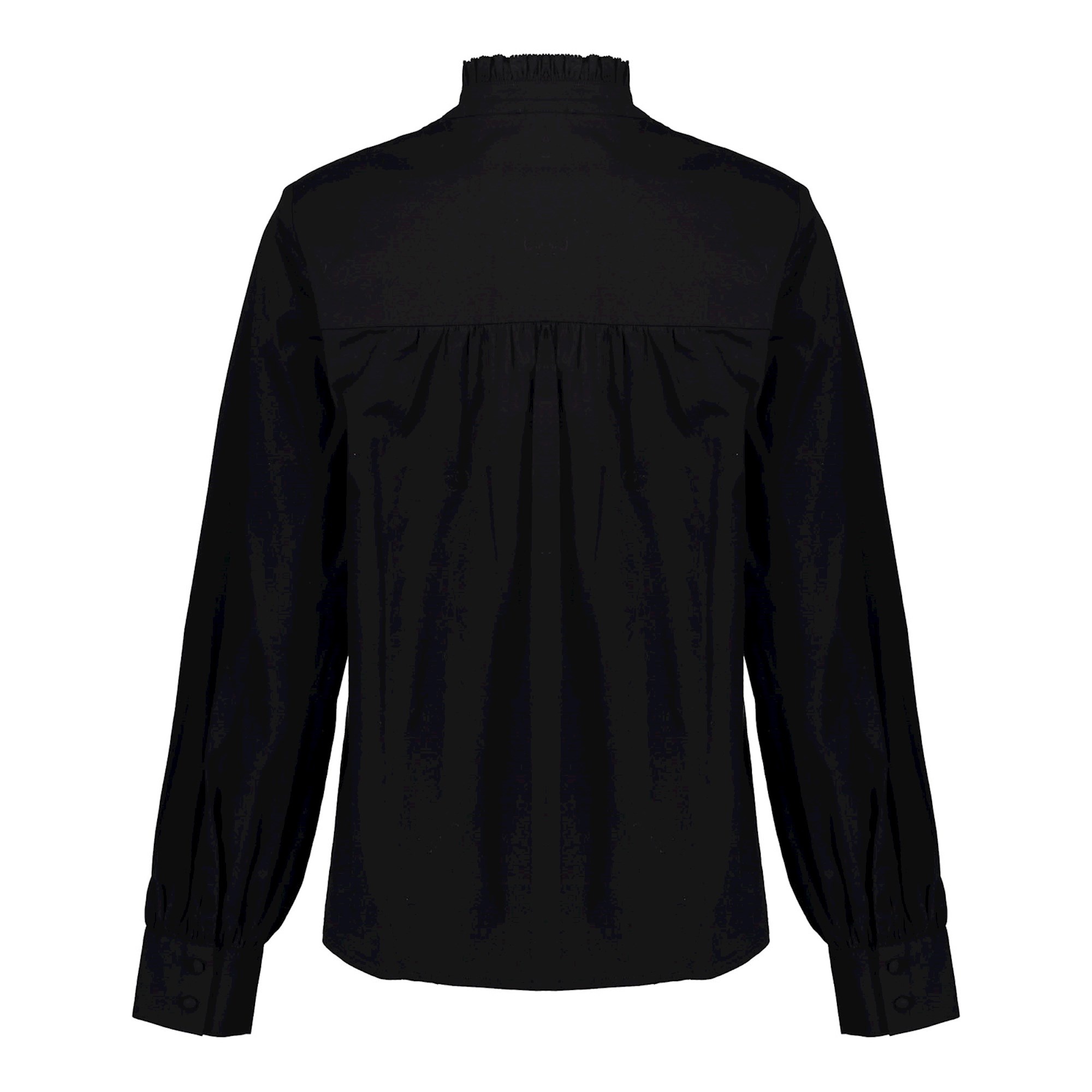 GEISHA 23595-26 Blouse poplin stretch with ruffle black
