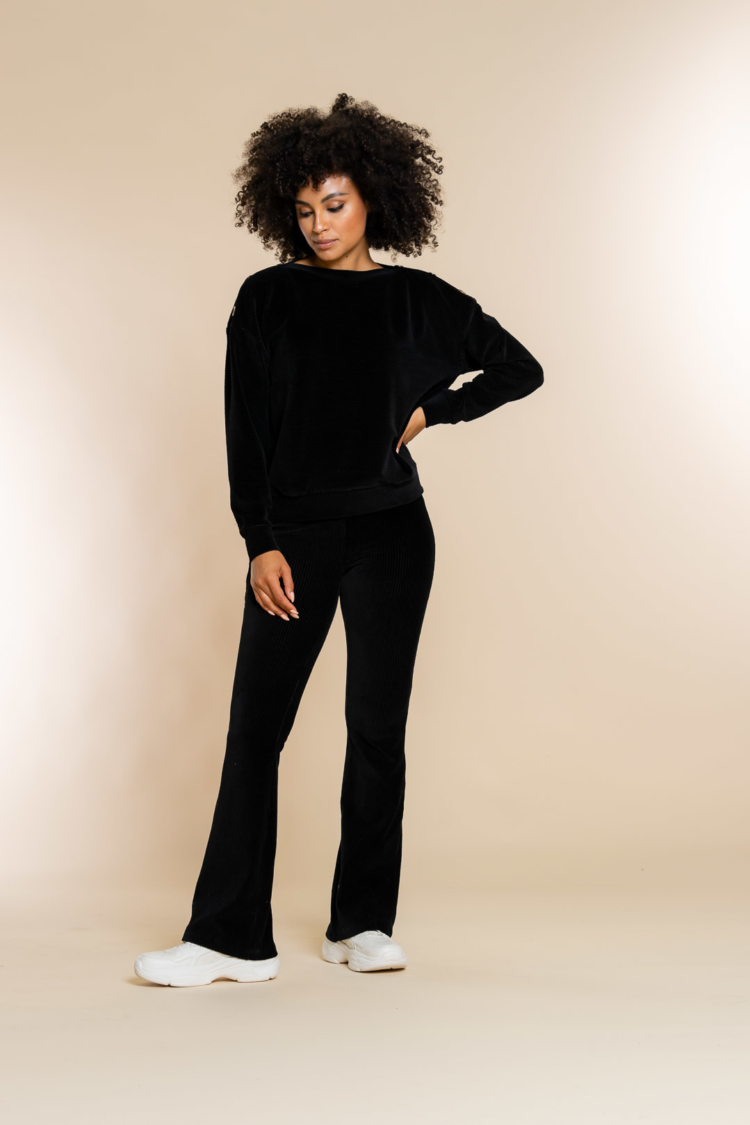 GEISHA 23595-26 Blouse poplin stretch with ruffle black