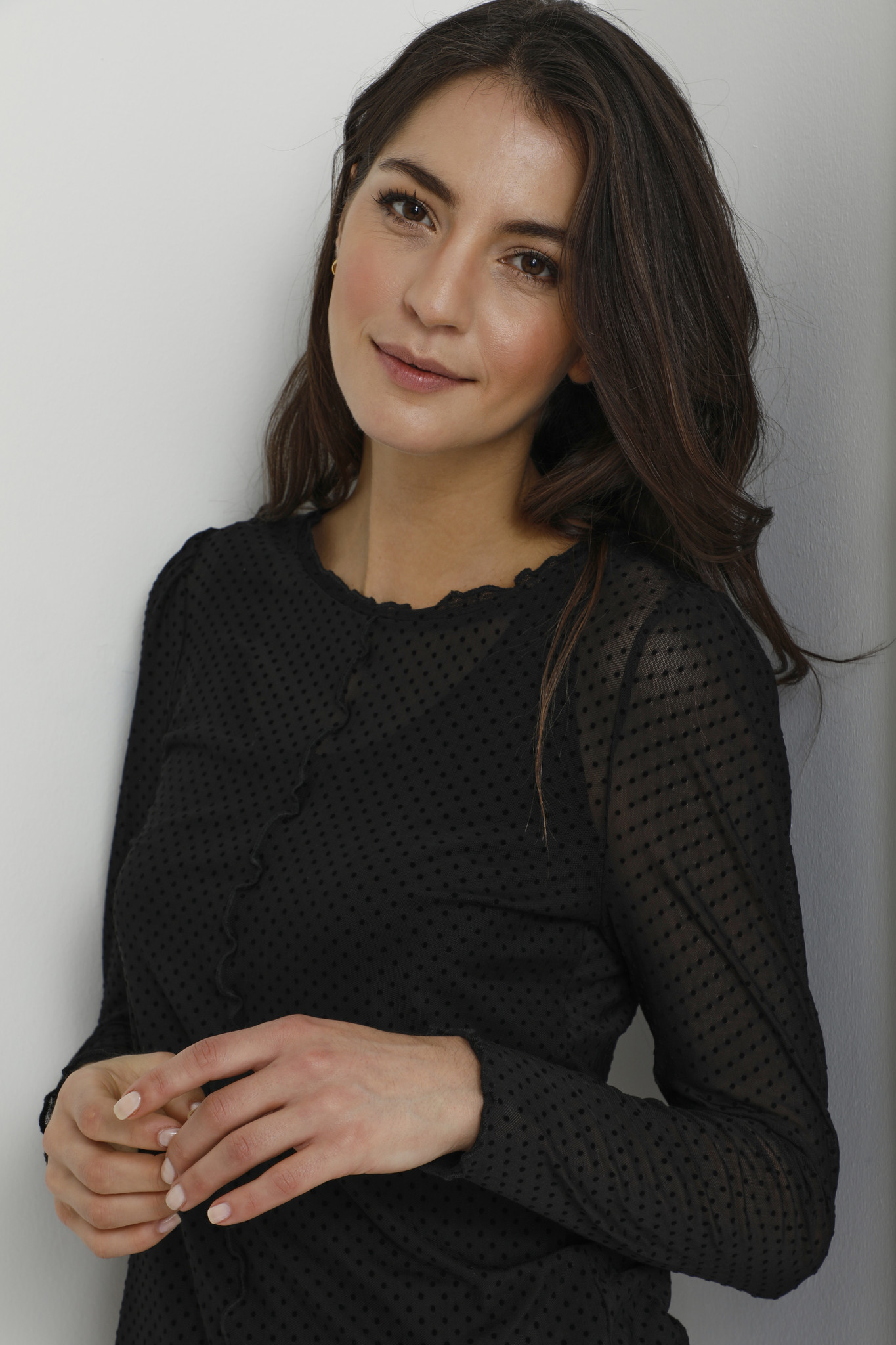 CREAM 10610424 Crurana ls tshirt pitch black