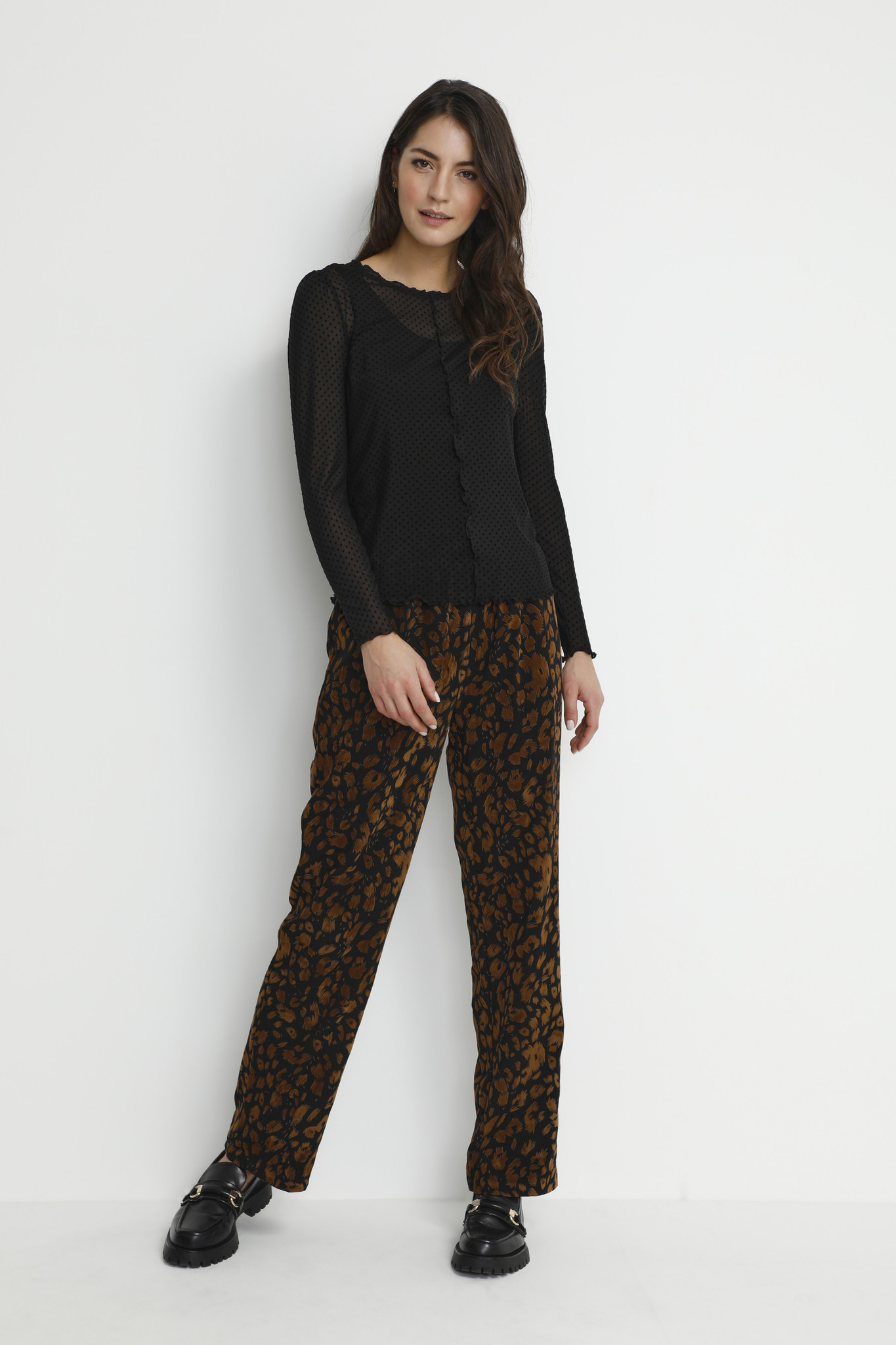 CREAM 10610424 Crurana ls tshirt pitch black