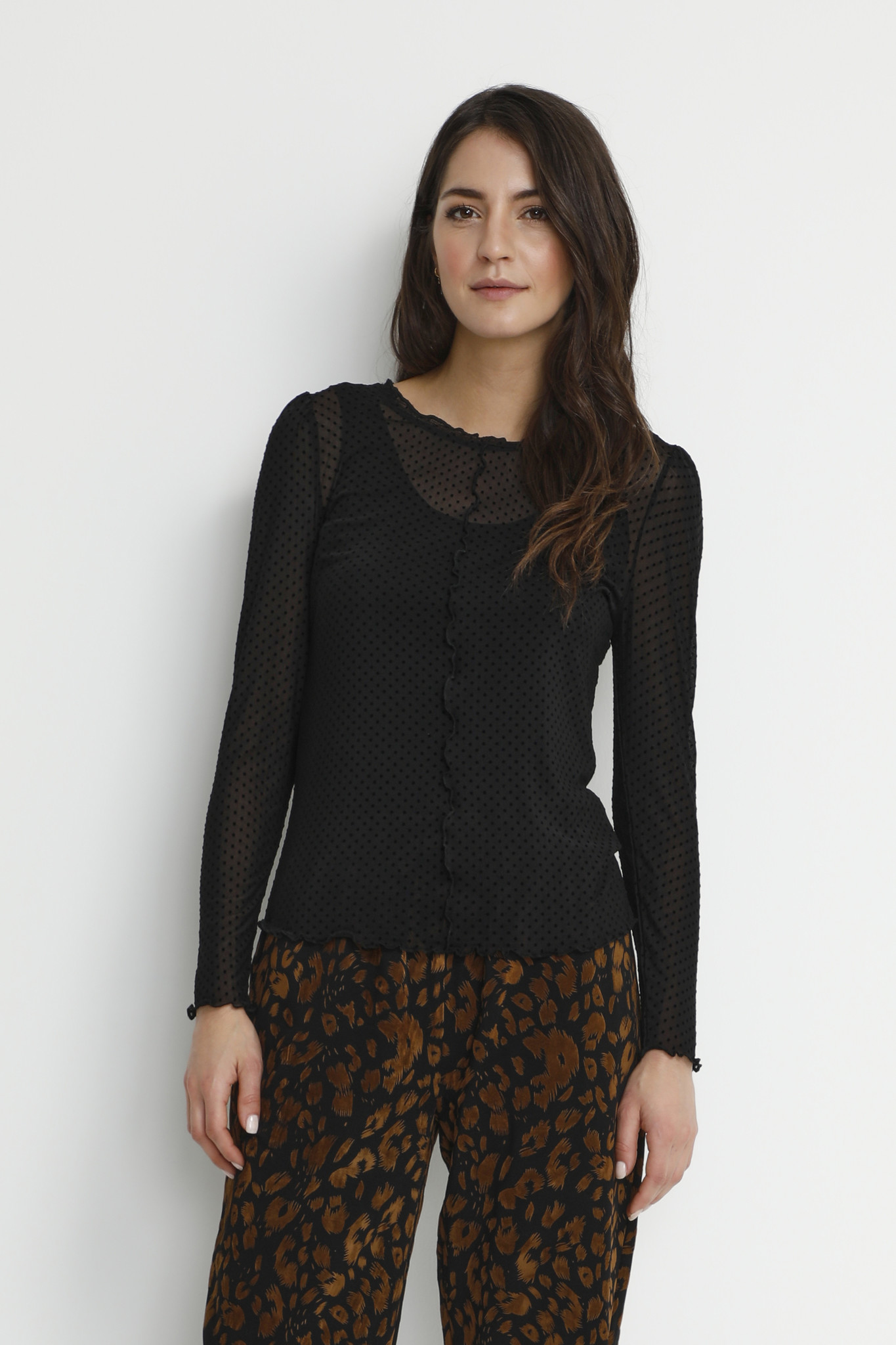 CREAM 10610424 Crurana ls tshirt pitch black