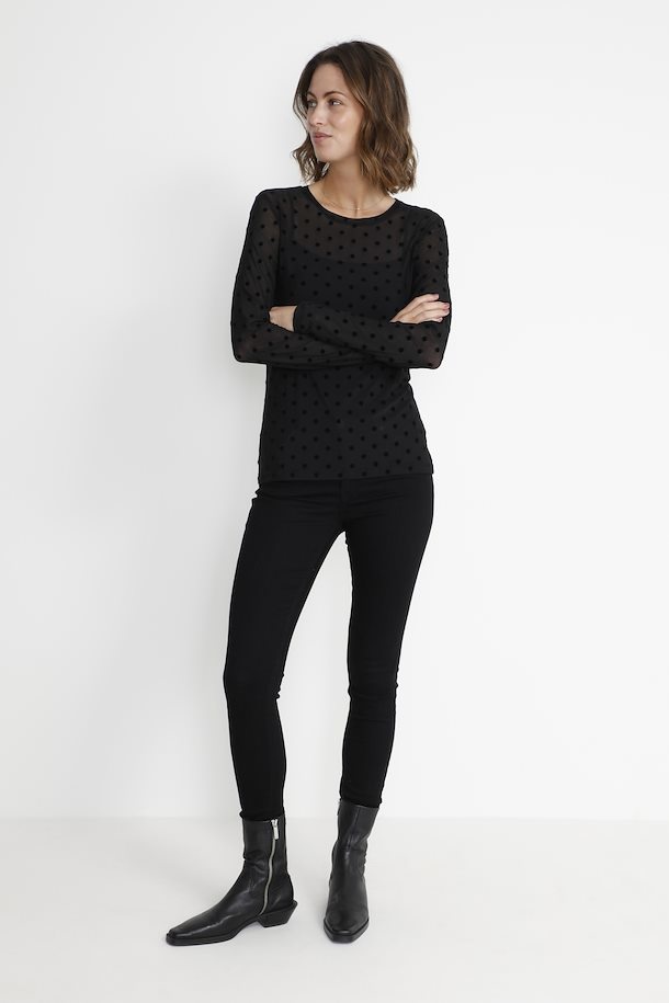 CULTURE 50109151 Cumelida ls t-shirt black dot