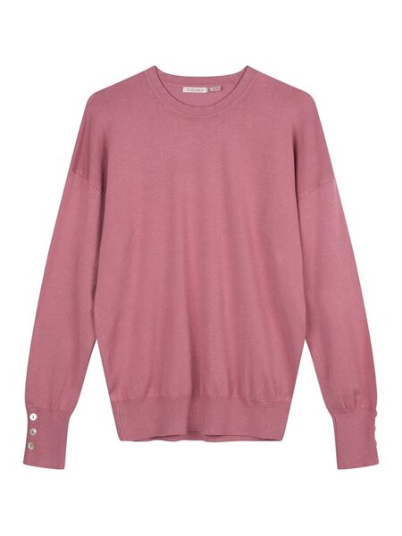 ESQUALO F22.07505 Sweater basic button slve cuff vintage rose