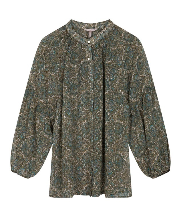 ESQUALO F22.15525 Blouse puff slv hideaway print print