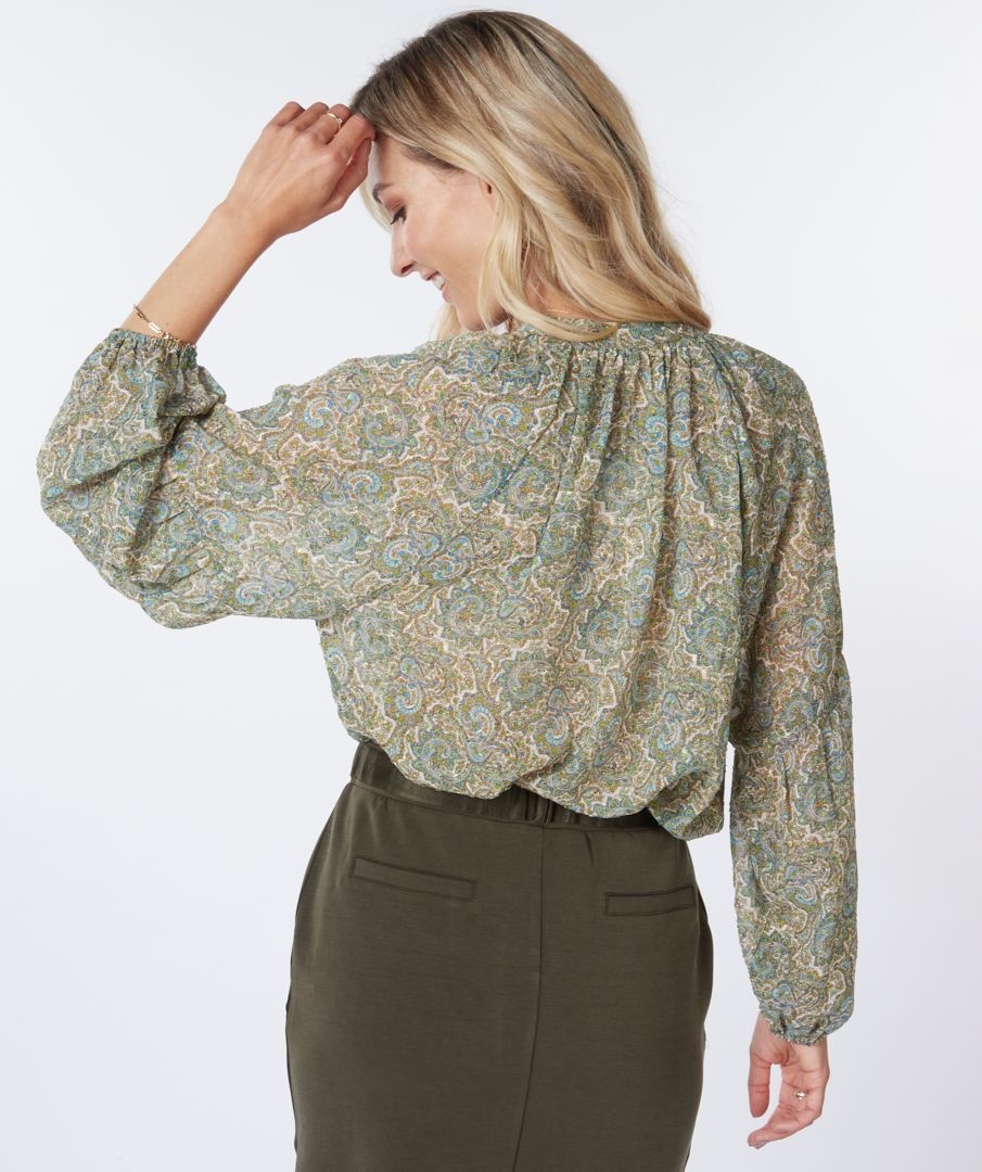 ESQUALO F22.15525 Blouse puff slv hideaway print print