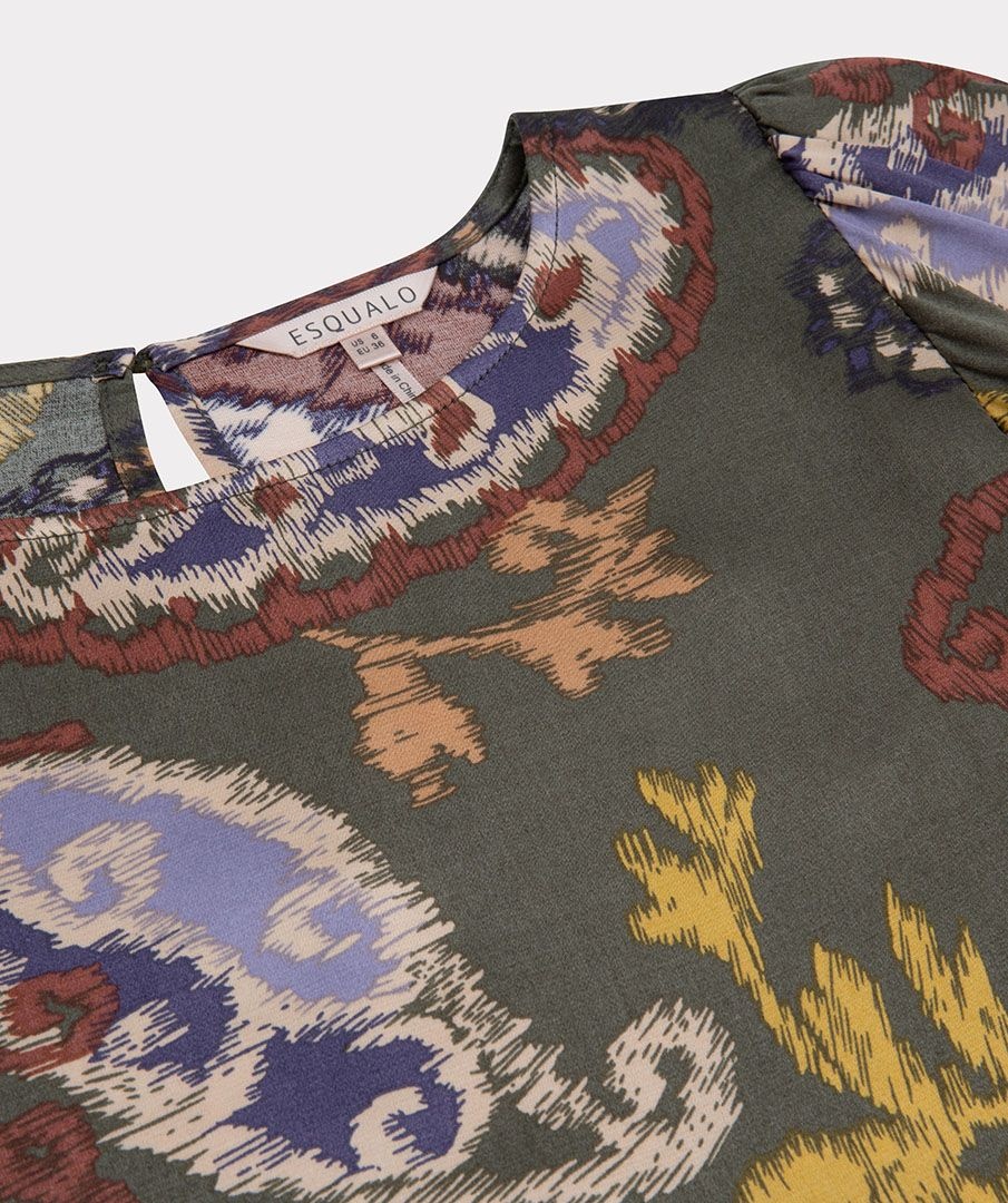 ESQUALO F22.15511 Blouse r-neck elements print print