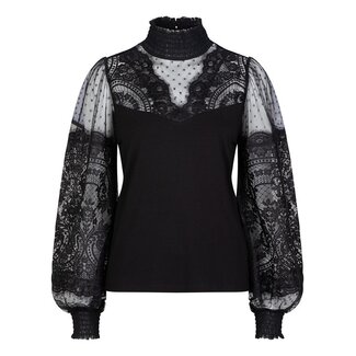 ESQUALO W22.30734 Top fancy lace black