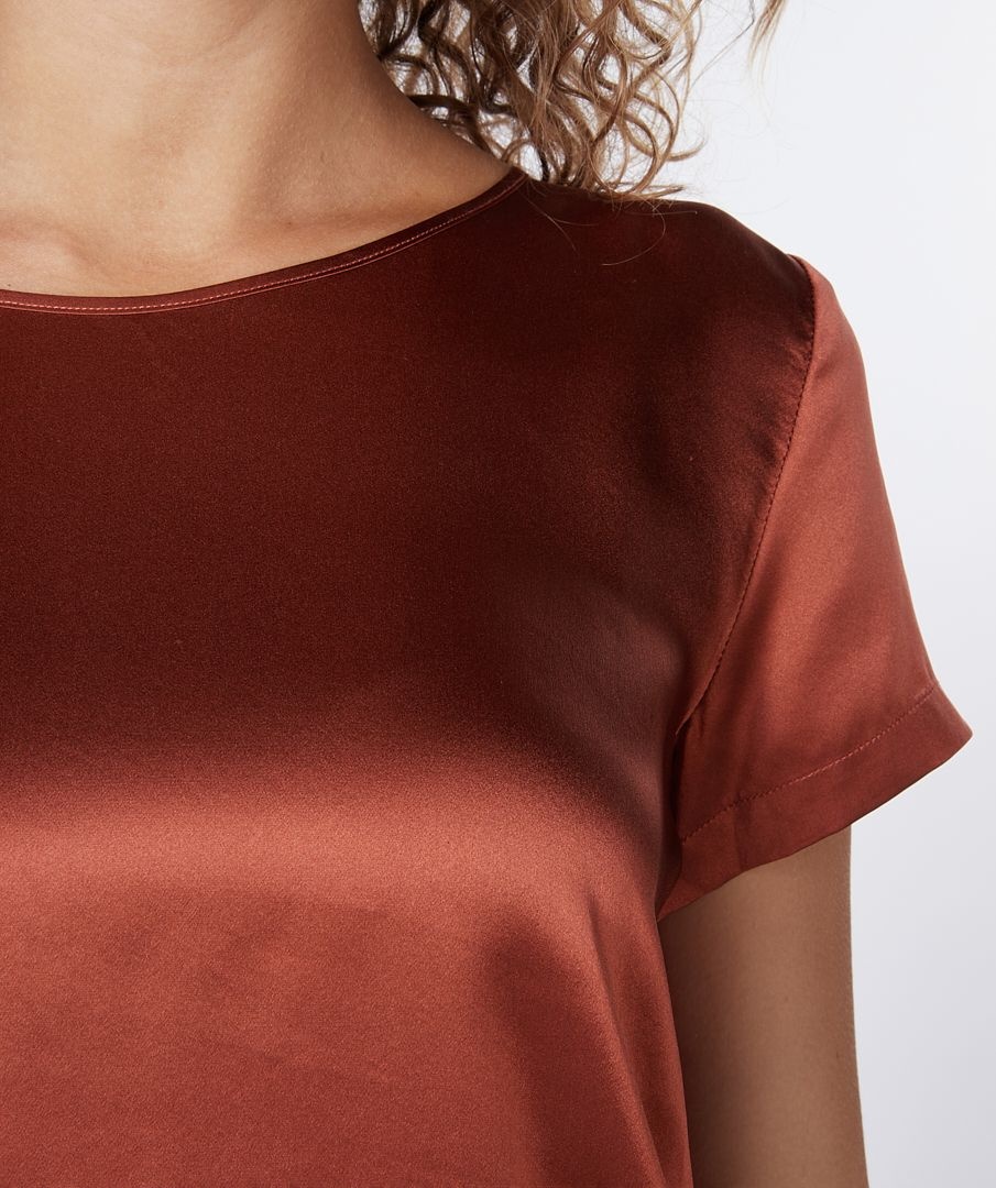ESQUALO F22.33500 T-shirt silk copper brown
