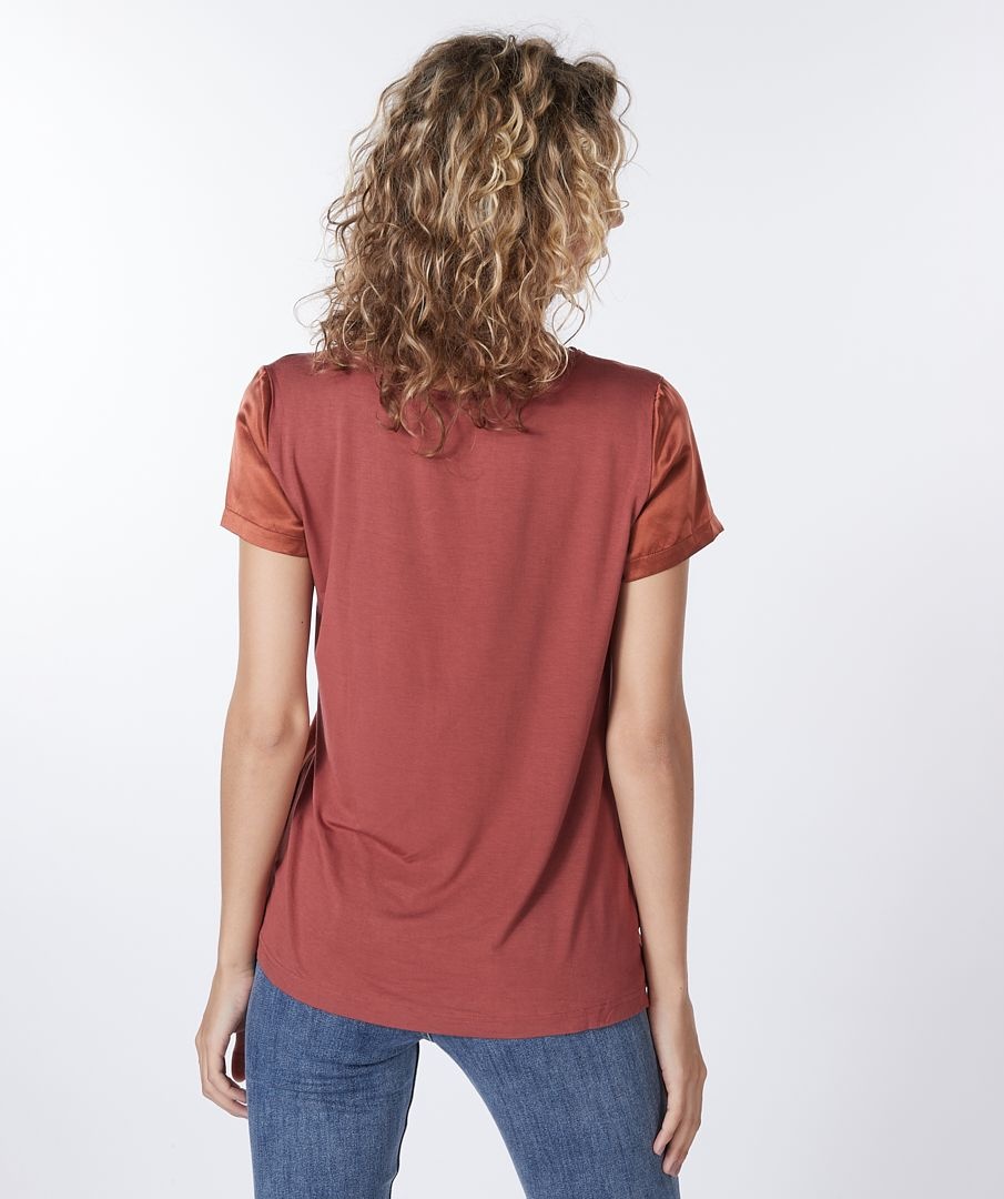 ESQUALO F22.33500 T-shirt silk copper brown