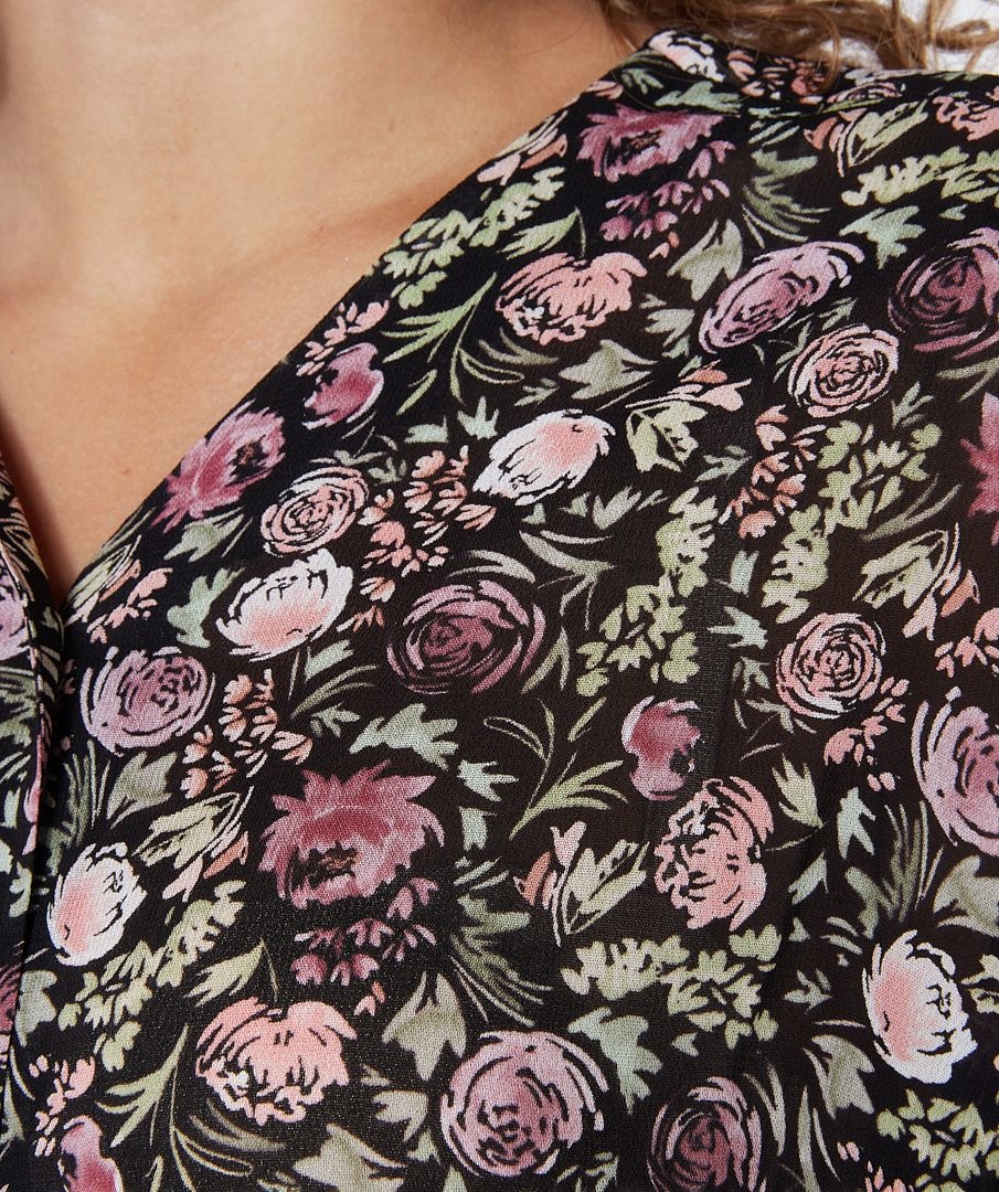 ESQUALO F22.14518 Blouse v-neck soft deco print print