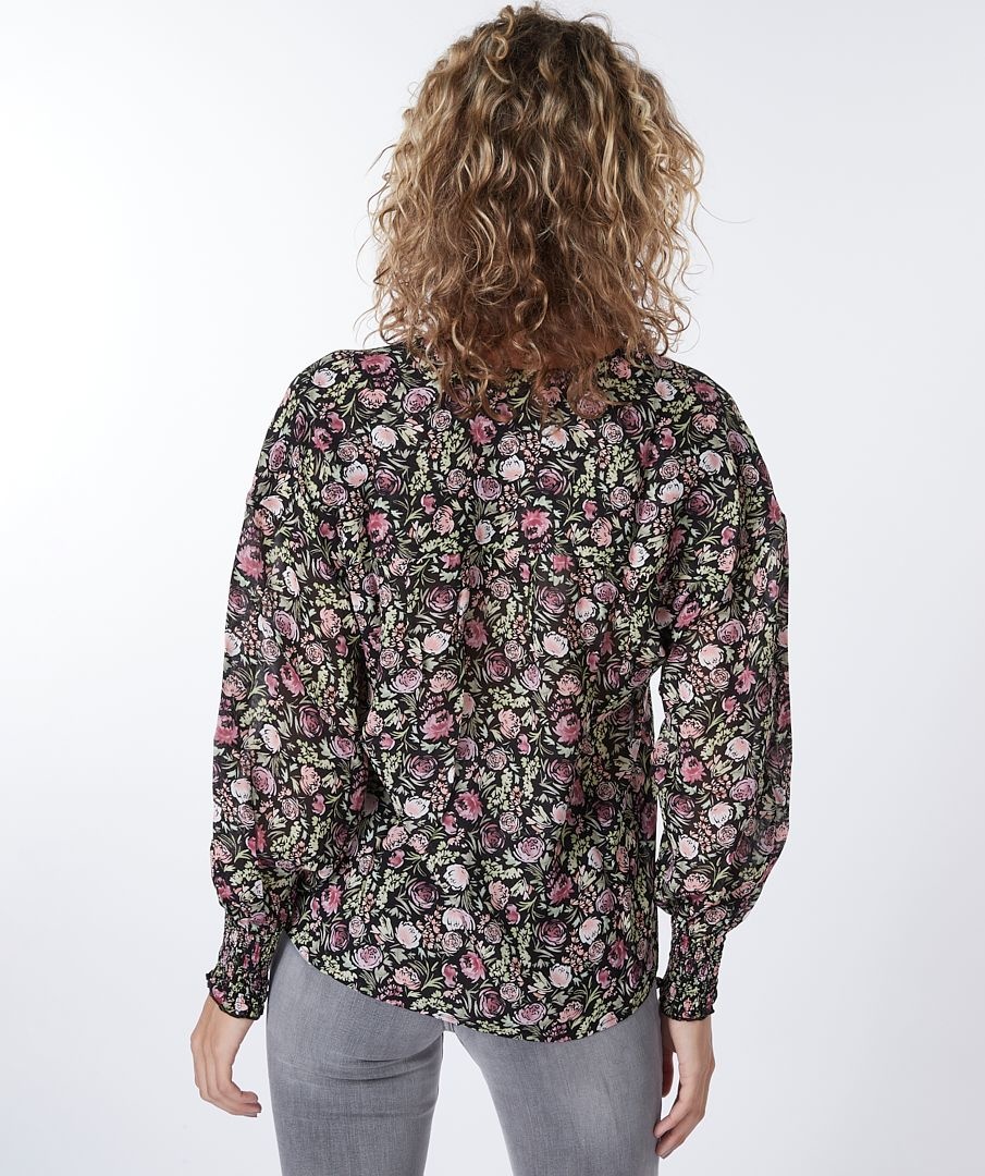ESQUALO F22.14518 Blouse v-neck soft deco print print