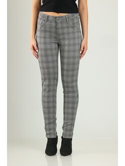 BIANCO 222806 Azurite bla black check boyfriend trouser