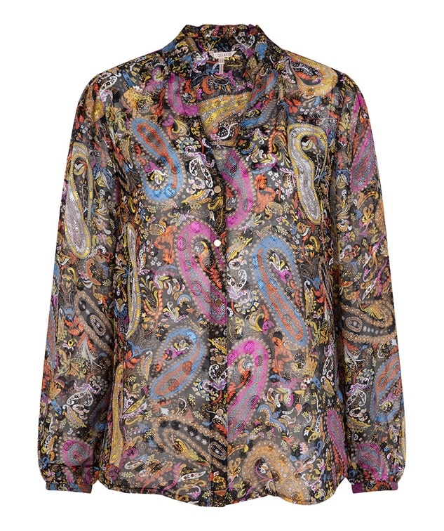 ESQUALO W22.14712 Blouse v-neck paisley party print