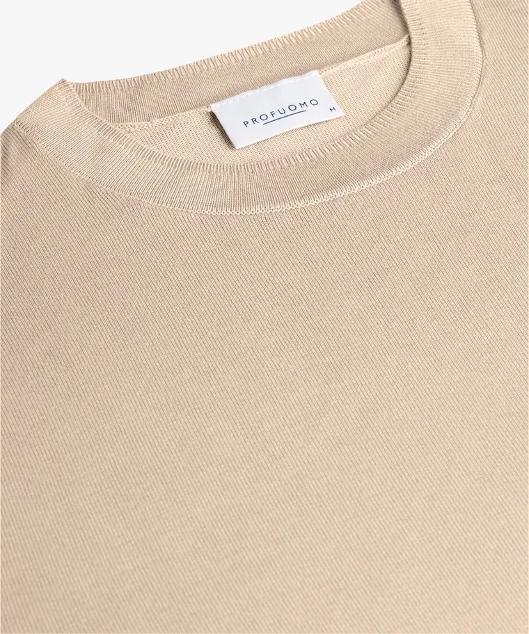 PROFUOMO Beige tech crewneck PPTJ30033E