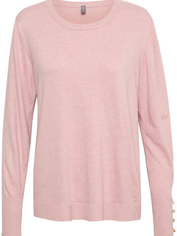 CULTURE 50109309 Annemarie button pullover pale mauve mel