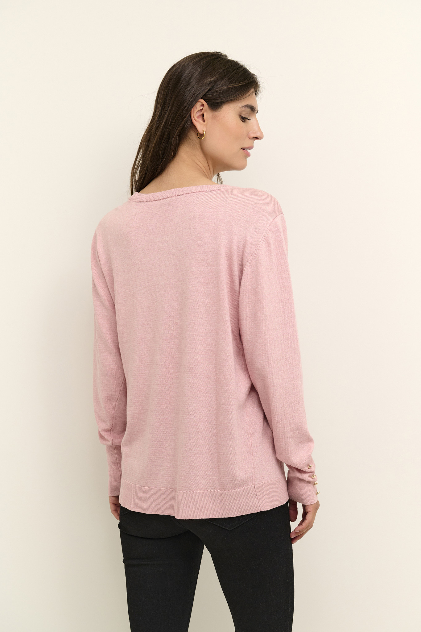 CULTURE 50109309 Annemarie button pullover pale mauve mel