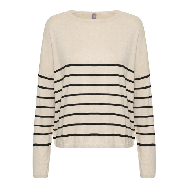CULTURE 50109338 Annemarie striped pullover oyster gray
