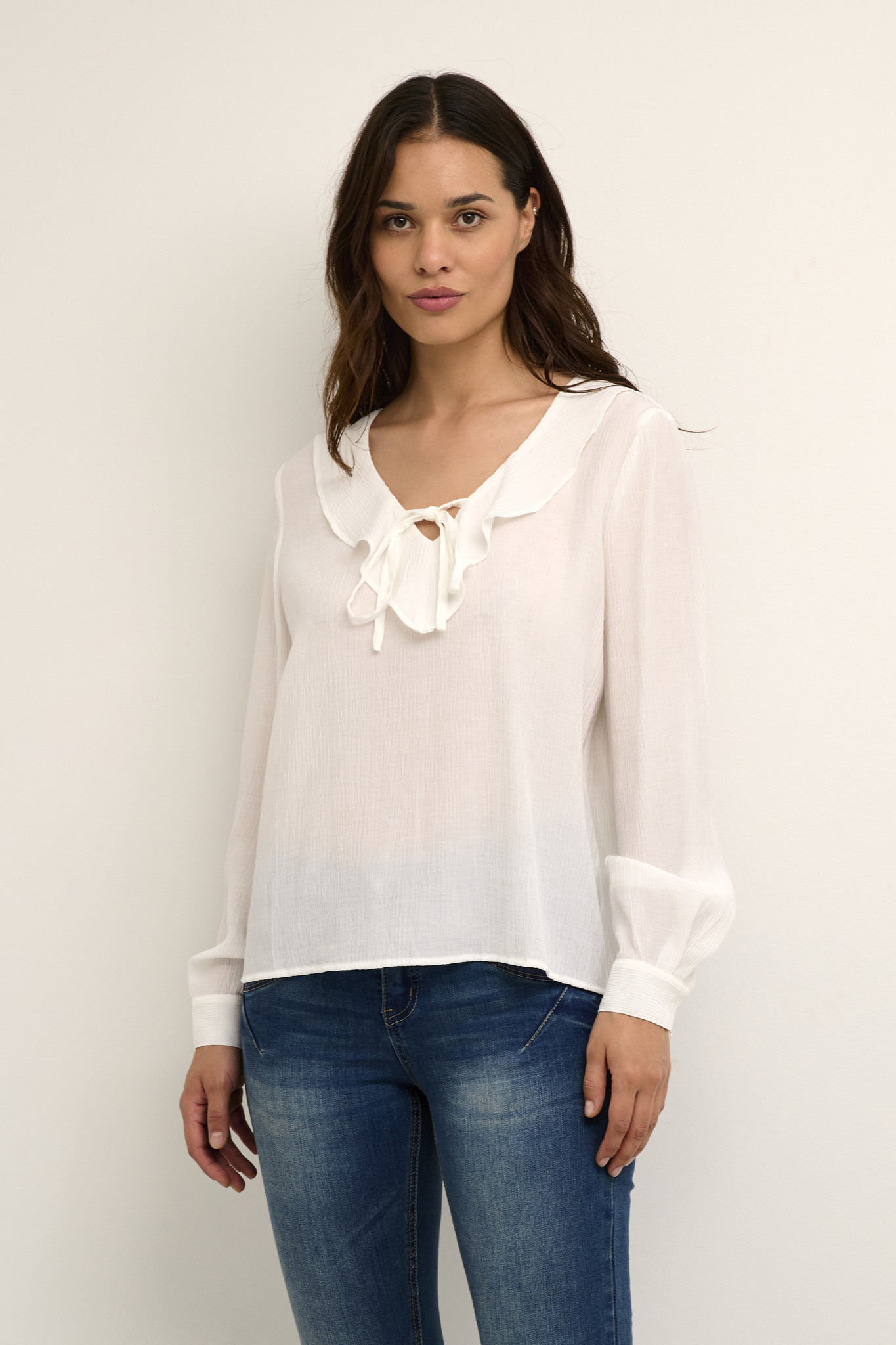 CREAM 10610920 Crrula blouse snow white