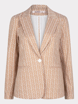 ESQUALO SP23.17000 Blazer stretch block print sand