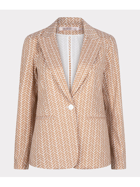 ESQUALO SP23.17000 Blazer stretch block print sand